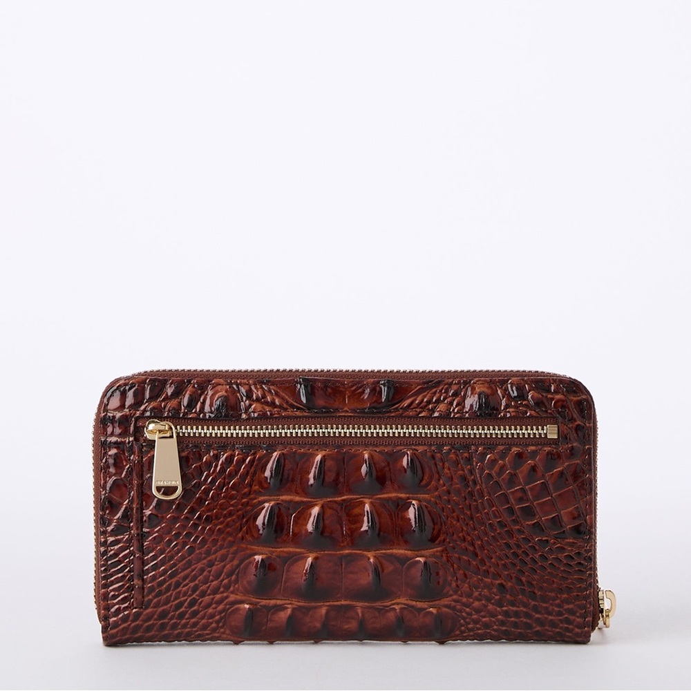 Brahmin Pecan Wallet with Crocodile Texture and Gold Hardware - Picture 3 of 6